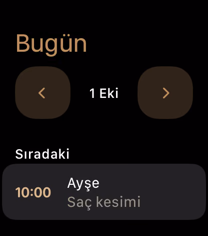 Apple Watch — next booking