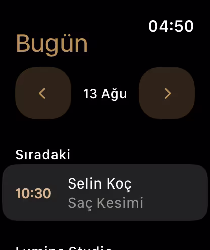 Apple Watch — next booking